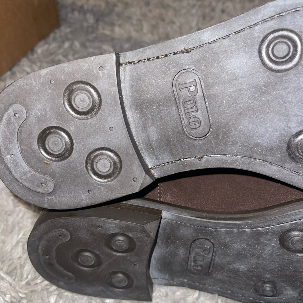 Polo Ralph Lauren Brown Calf Suede Chelsea Ankle Boots Made In Italy Sz 9.5D Men - Picture 10 of 14